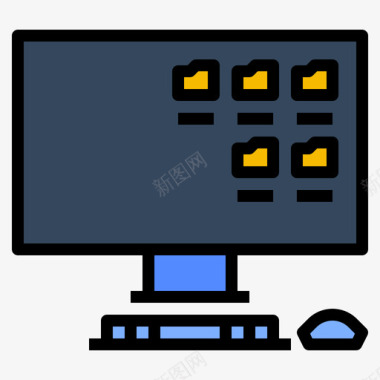 计算机办公室181线性颜色图标图标