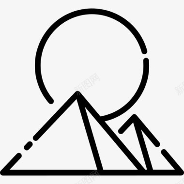 金字塔28号地标直线形图标图标