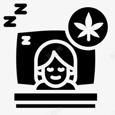 睡眠大麻14固体图标图标