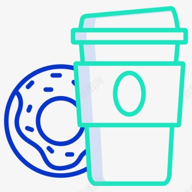 咖啡咖啡图标3轮廓色图标