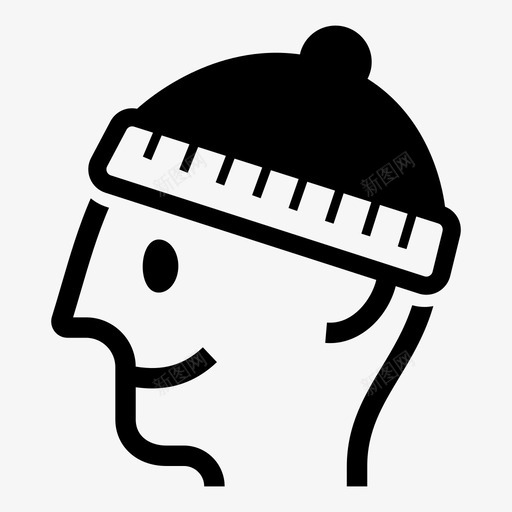 冬天的男孩戴帽子的男孩头盖图标svg_新图网 https://ixintu.com 冬天 头盖 年轻人 性格 戴帽子 男孩