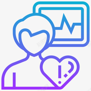 心脏问题医学208梯度图标图标
