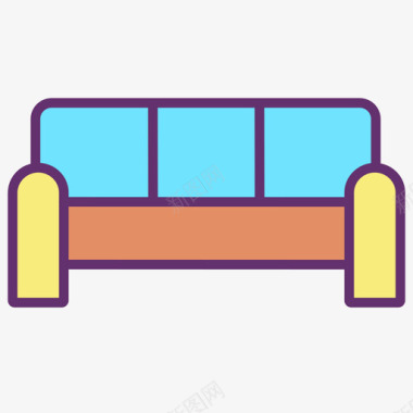 沙发家具装饰4线性颜色图标图标