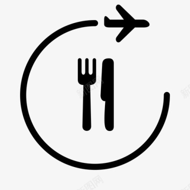 飞机食品机场食品饮食图标图标
