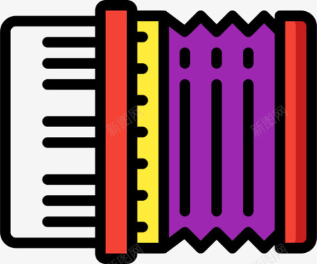 手风琴俄罗斯24线性颜色图标图标