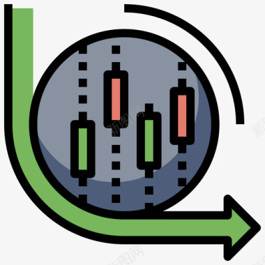 商业股票投资4线性颜色图标图标