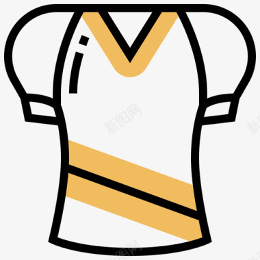 制服美式足球24黄影图标图标