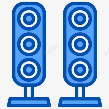 扬声器家用设备16蓝色图标图标