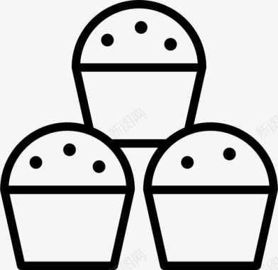 纸杯蛋糕烘焙容器图标图标