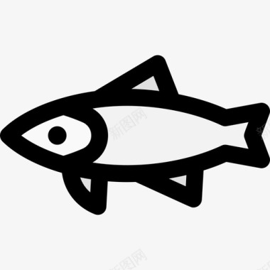 鳟鱼健康食品40原色图标图标