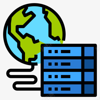 数据中心计算机网络9线颜色图标图标