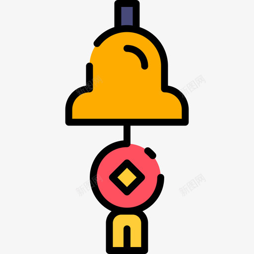 风铃中国93线型颜色图标svg_新图网 https://ixintu.com 中国 线型 颜色 风铃
