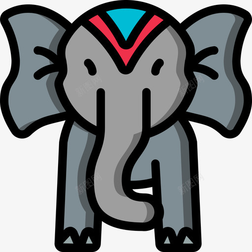 大象印度46线形颜色图标svg_新图网 https://ixintu.com 印度 大象 线形 颜色