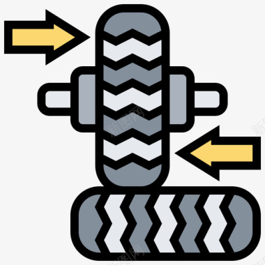 轮胎汽车保养3线颜色图标图标