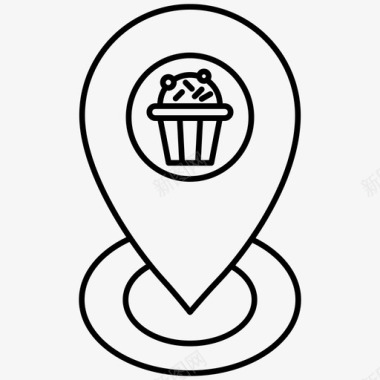 糕点店地理位置标记图标图标