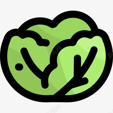 花椰菜健康食品40原色图标图标