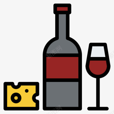 葡萄酒饮料49原色图标图标