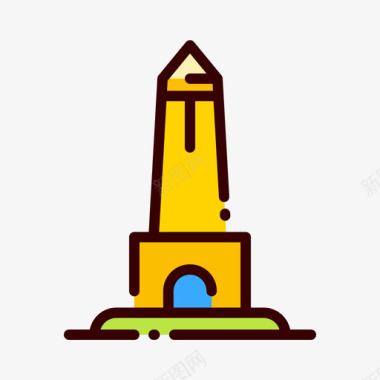 方尖碑埃及64线性颜色图标图标