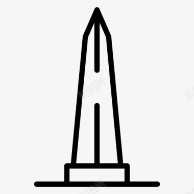 华盛顿纪念碑美国17直线图标图标