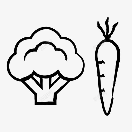 蔬菜健身食品图标svg_新图网 https://ixintu.com 健康 健身 手绘 蔬菜 食品