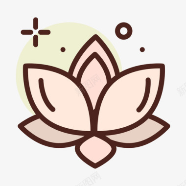 莲花瑜伽23线条颜色图标图标
