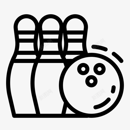 保龄球乐趣游戏图标svg_新图网 https://ixintu.com 乐趣 保龄球 游戏 滚球