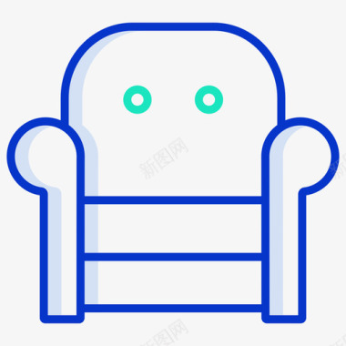 扶手椅家具装饰3轮廓颜色图标图标