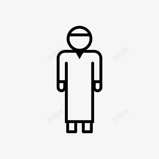 穆斯林男子穆斯林男子服装穆斯林人图标svg_新图网 https://ixintu.com 服装 男子 穆斯林