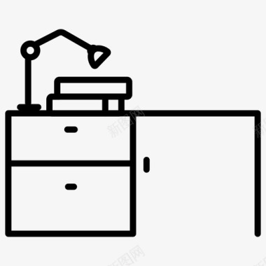 书桌家具装饰1轮廓图标图标