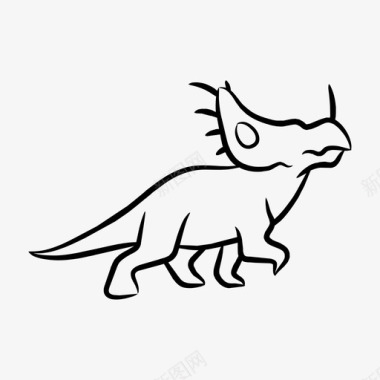 中华角龙动物恐龙图标图标