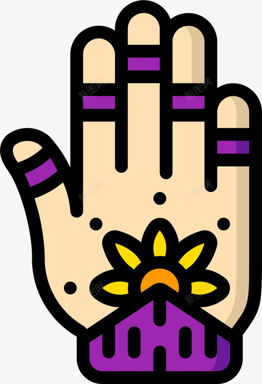 指甲花手绘印度46线性颜色图标svg_新图网 https://ixintu.com 印度 手绘 指甲 线性 颜色
