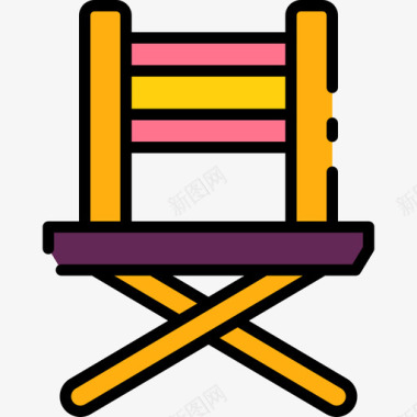 椅子烧烤38线性颜色图标图标