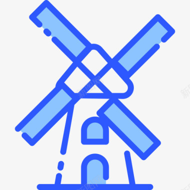 Kinderdijk风车landmark31蓝色图标图标