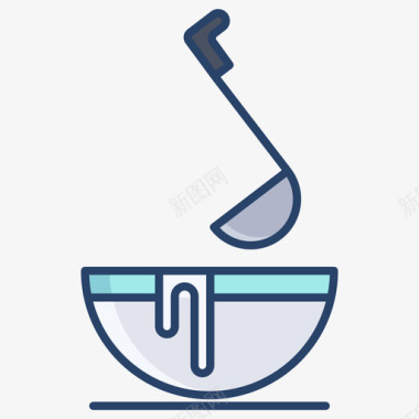 碗厨房133线性颜色图标图标