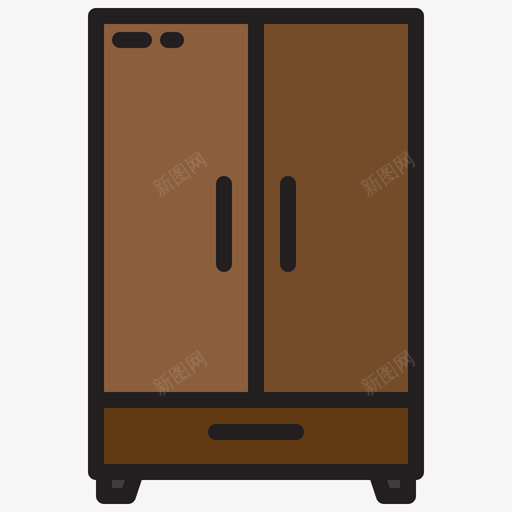 衣柜家庭设备15直系颜色图标svg_新图网 https://ixintu.com 家庭设备 直系 衣柜 颜色