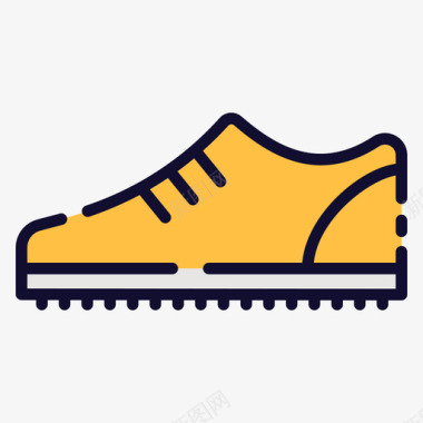 运动鞋高尔夫49线性颜色图标图标
