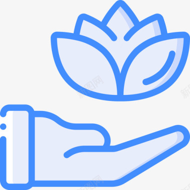 冥想正念5蓝色图标图标