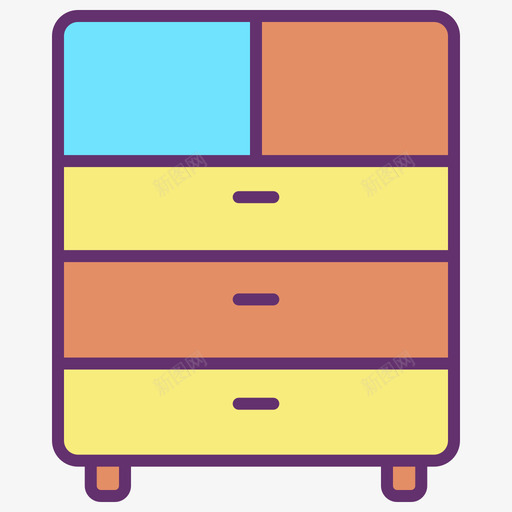橱柜家具装饰4线性颜色图标svg_新图网 https://ixintu.com 家具 橱柜 线性 装饰 颜色