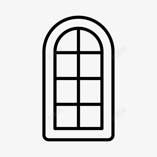 窗户古董拱形窗户图标svg_新图网 https://ixintu.com 古董 复古 建筑 拱形 窗户 老式
