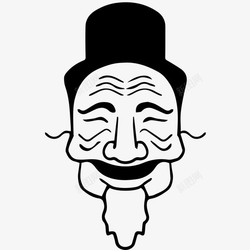微笑面具韩语图腾图标svg_新图网 https://ixintu.com 传统 图腾 微笑 面具 韩国 韩语