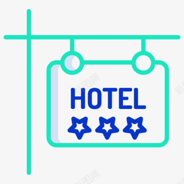 酒店旅游259线性颜色图标图标