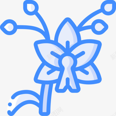 兰花印度47蓝色图标图标