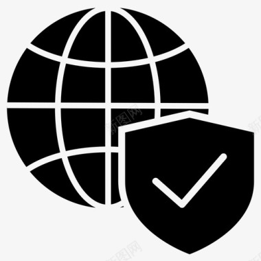 安全网地球仪锁图标图标