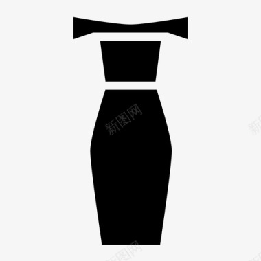 铅笔裙女式时装2字形图标图标