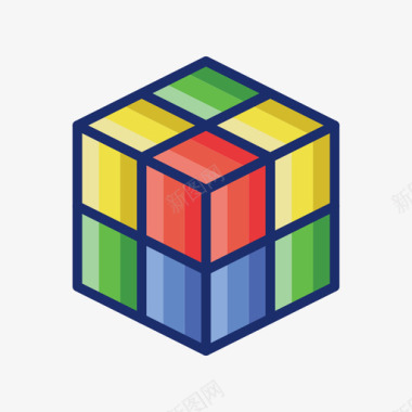 RubiksCube教育娱乐1线性颜色图标图标