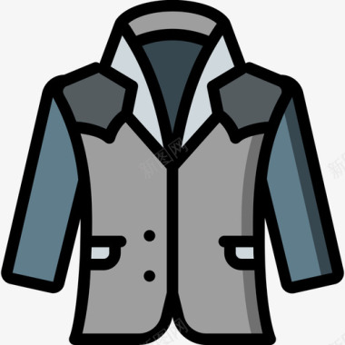 夹克时装和服装1线性颜色图标图标