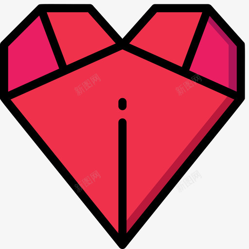心形折纸2线性颜色图标svg_新图网 https://ixintu.com 心形 折纸 线性 颜色