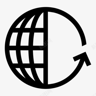 地球仪箭头图表图标图标