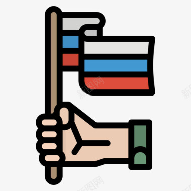 俄罗斯俄罗斯22线性颜色图标图标