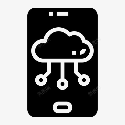 云计算智能手机技术7填充图标svg_新图网 https://ixintu.com 云计算 填充 手机 技术 智能